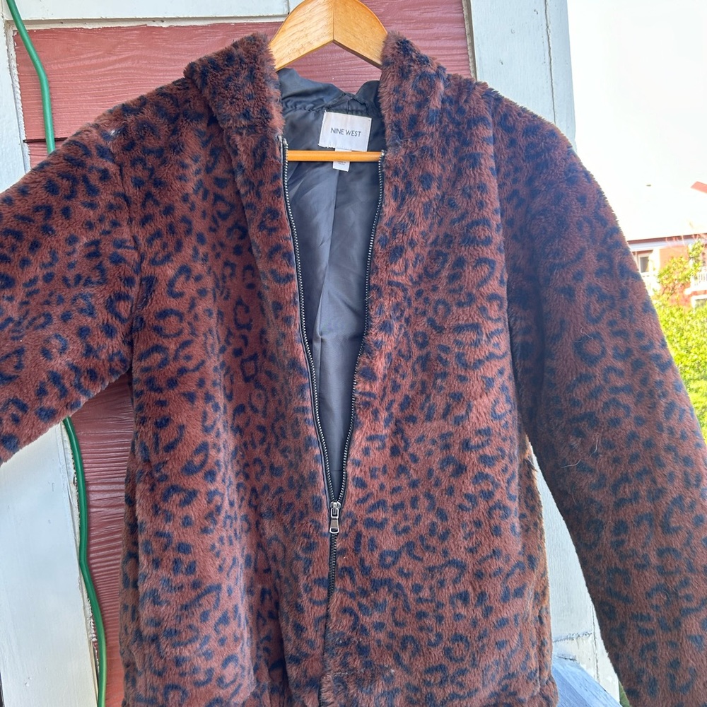 Nine West Leopard Bomber Jacket